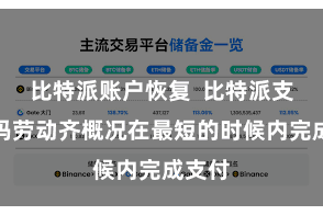 比特派账户恢复  比特派支付扫码劳动齐概况在最短的时候内完成支付