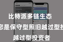 比特派多链生态  不管您是保守型照旧越过型投资者